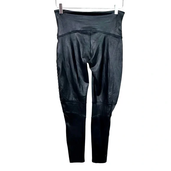 SPANX Faux Leather Moto High Waisted Leggings Slimming Pants Women's Size XL - Picture 12 of 16